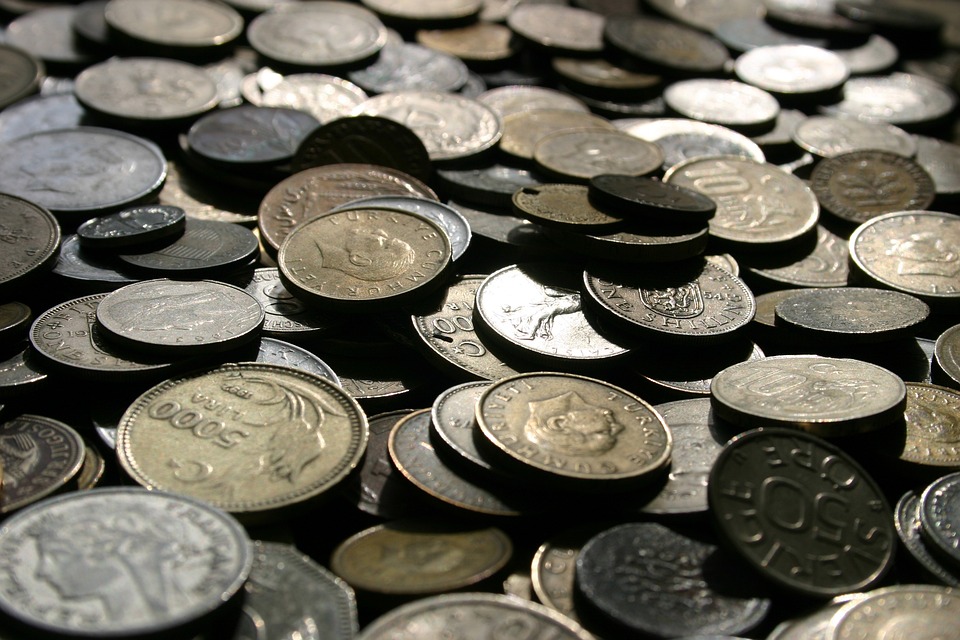 rozložené mince